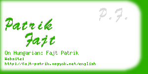 patrik fajt business card